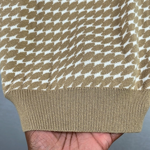 Banana Republic Women’s Tan Houndstooth Sweater Size S Career Business Chic - Picture 7 of 9